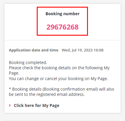 Now your booking has been completed