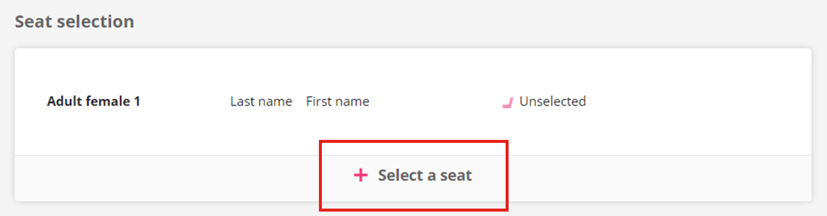 Select a seat