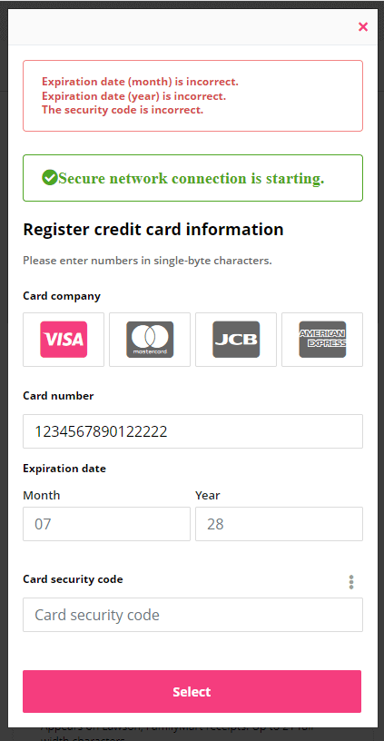 Payment by Credit Card