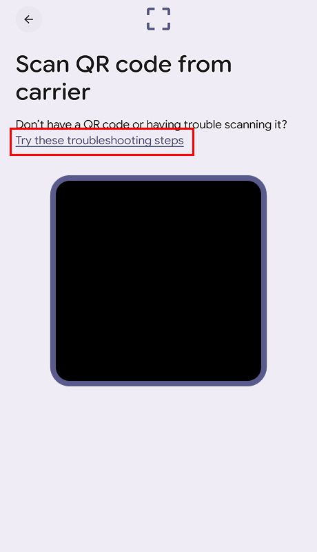 Tap Try these troubleshooting steps.