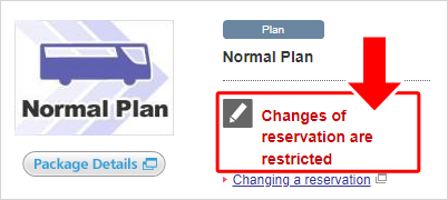 Changes of reservation are restricted