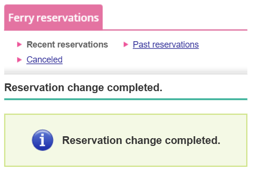 How to change ferry booking