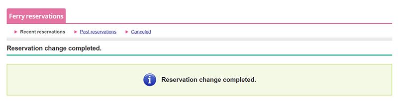 How to change ferry booking