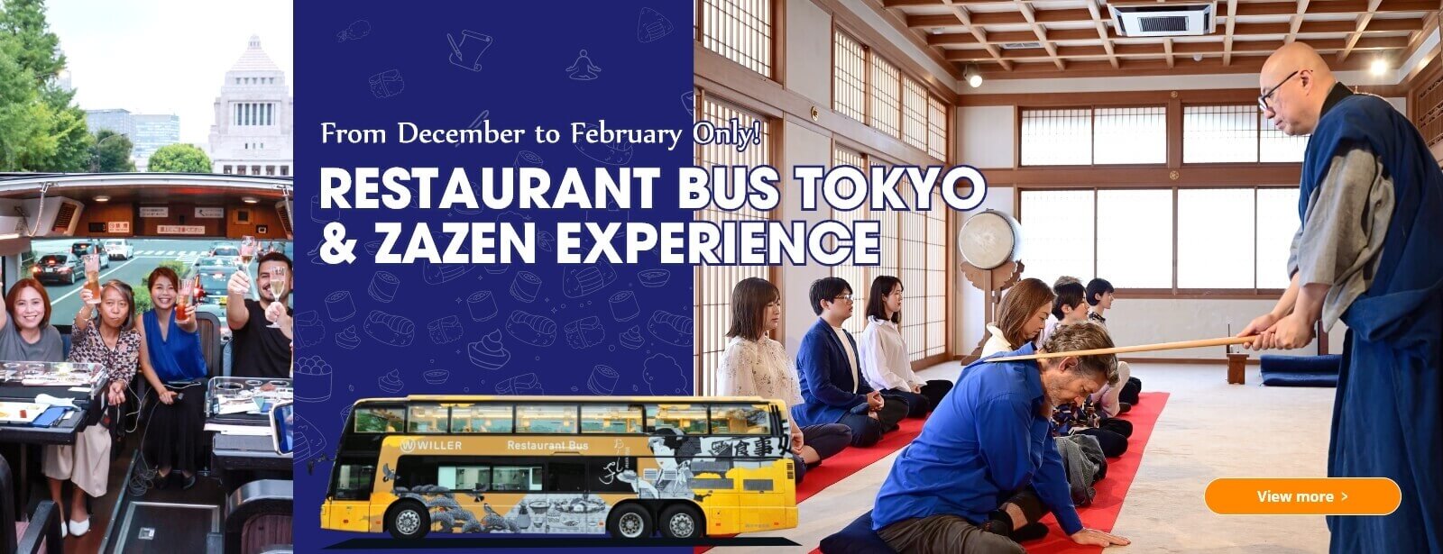 Restaurant Bus Tokyo & Zazen Experience