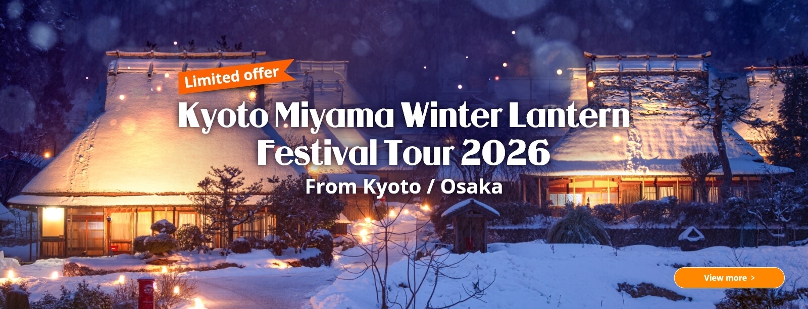 Kyoto Miyama Winter Lantern Festival & Kinkakuji Temple