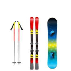 Skis and snowboards