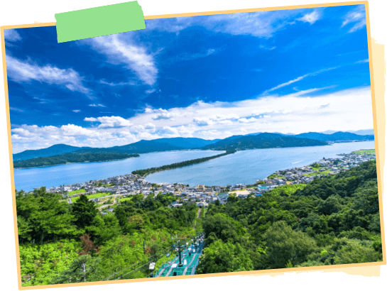 Amanohashidate nhìn từ công viên Kusamatsu