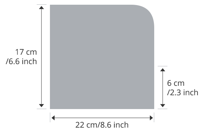 Average overhead rack size on the top deck of double-decker buses