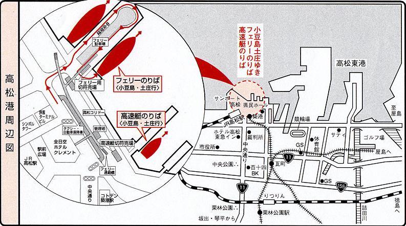 中间的红色区域即为码头。