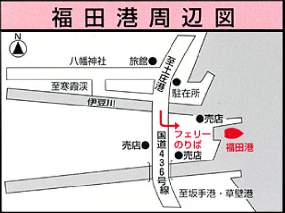 The red mark indicates the ferry boarding point.